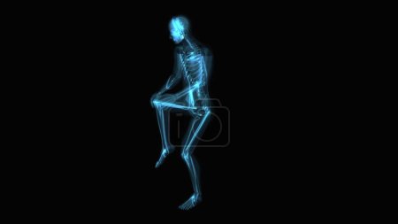 Téléchargez les photos : Concept d'anatomie abstraite 3D d'une douleur au genou - en image libre de droit