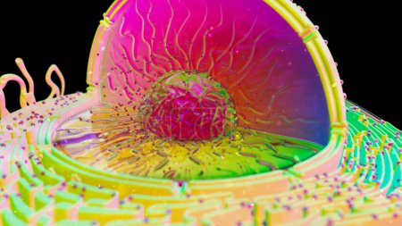 Téléchargez les photos : Illustration 3D abstraite de la cellule biologique - en image libre de droit