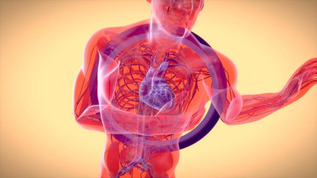 Foto de Ilustración abstracta en 3D de un ataque al corazón - Imagen libre de derechos