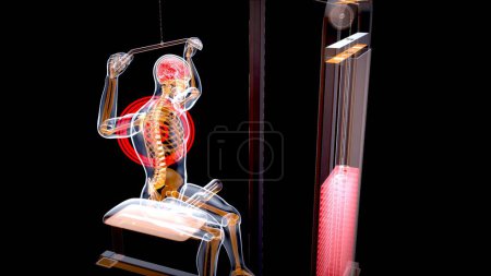 Foto de Arte 3D abstracto de un hombre en la máquina de extracción Lat - Imagen libre de derechos