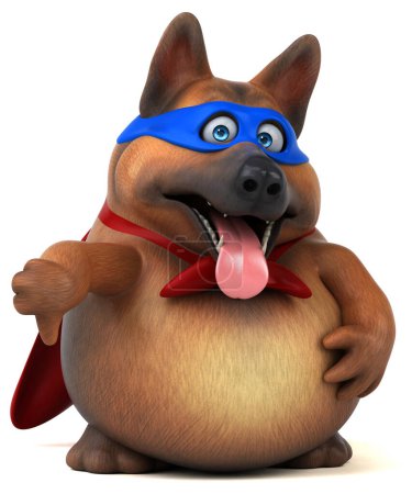 Foto de Diversión ilustración de dibujos animados 3D de un personaje de superhéroe perro - Imagen libre de derechos