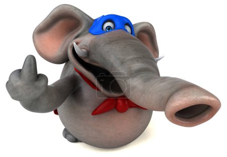 Photo for Fun 3D cartoon illustration of an elephant  superhero character - Royalty Free Image