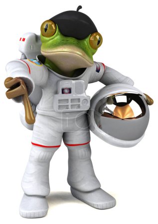 Téléchargez les photos : Amusant 3D grenouille dessin animé astronaute - en image libre de droit