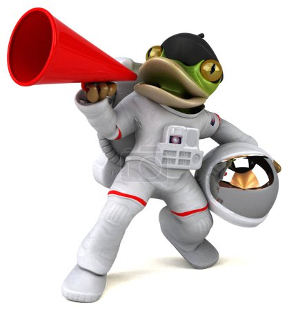 Photo for Fun 3D cartoon frog astronaut character - Royalty Free Image