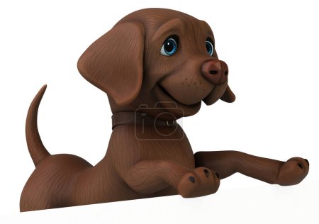 Téléchargez les photos : Amusant personnage 3D dessin animé brun Labrador retriever - en image libre de droit