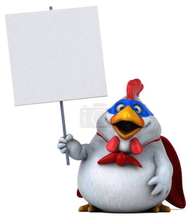 Foto de Diversión ilustración de dibujos animados 3D de un personaje de superhéroe de pollo - Imagen libre de derechos