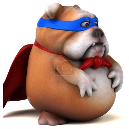 Téléchargez les photos : Illustration de dessin animé 3D amusant d'un personnage de super-héros chien - en image libre de droit