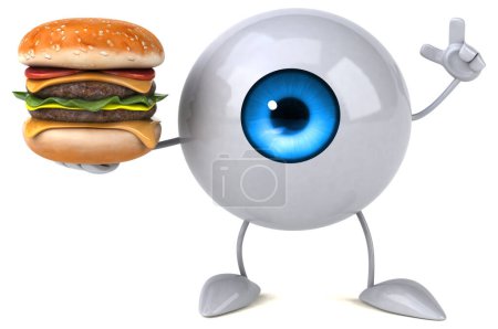 Téléchargez les photos : Œil avec illustration burger - en image libre de droit