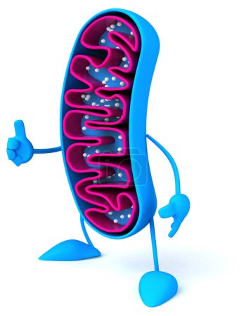Photo for Fun 3D cartoon mitochondria character - Royalty Free Image