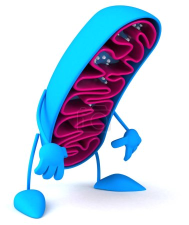 Photo for Fun 3D cartoon mitochondria character - Royalty Free Image