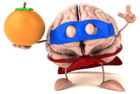 Foto de Cerebro con ilustración naranja - Imagen libre de derechos