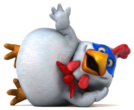 Foto de Diversión ilustración de dibujos animados 3D de un personaje de superhéroe de pollo - Imagen libre de derechos