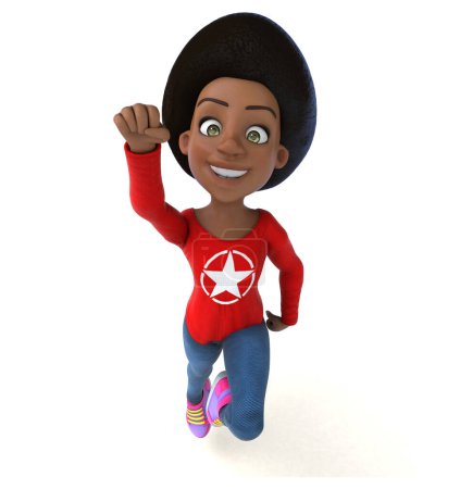 Téléchargez les photos : Amusant dessin animé 3D afro-américaine adolescente - en image libre de droit