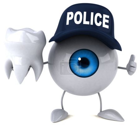 Photo for Eye cartoon character with tooth - Royalty Free Image