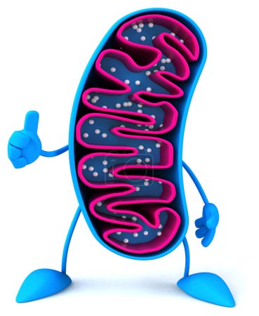 Foto de Divertido personaje de dibujos animados 3D mitocondrias - Imagen libre de derechos