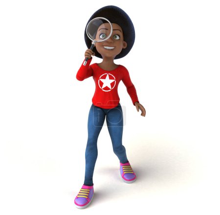 Téléchargez les photos : Amusant dessin animé 3D africaine adolescente - en image libre de droit