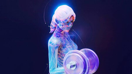 Photo for Abstract illustration of a woman with weights - Royalty Free Image