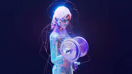 Photo for Abstract illustration of a woman with weights - Royalty Free Image