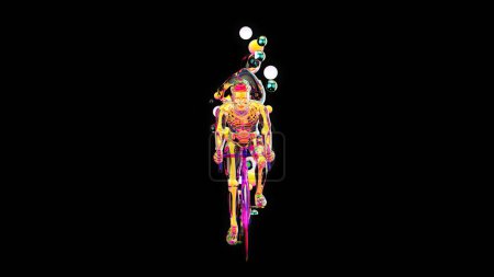 Abstract background of a Xray cyclist with bubbles