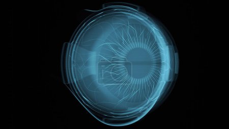 Photo for 3D anatomical model of an Eye on black background - Royalty Free Image