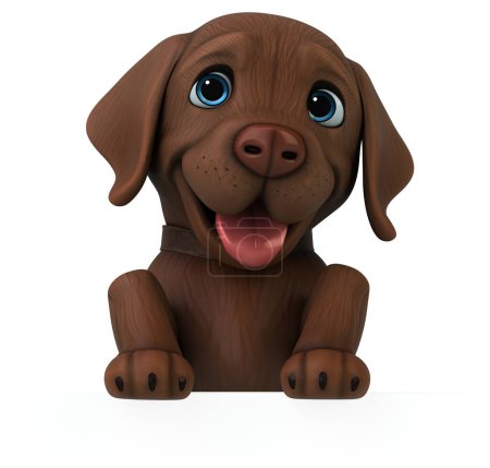 Foto de Diversión 3D dibujos animados marrón Labrador retriever - Imagen libre de derechos