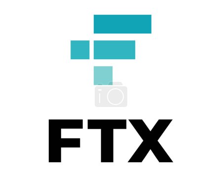 Illustration for FTX Token - the collapse of the crypto exchange. FTT symbol cryptocurrency logo with text. Coin icon isolated on white background. Vector illustration - Royalty Free Image