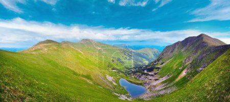 Photo for Alpine lake Brebeneckul on summer mountain ravine (Ukraine, Chornogora Ridge, Carpathian Mountains). - Royalty Free Image