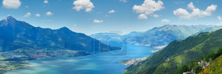 Photo for Alpine Lake Como summer panorama  from mountain top (Italy) - Royalty Free Image