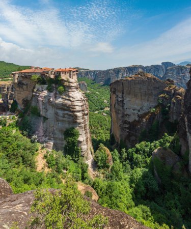 Photo for Summer Meteora - important rocky Christianity religious monasteries complex in Greece - Royalty Free Image