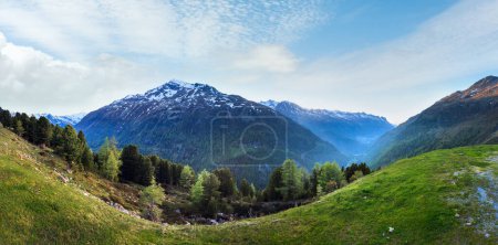 Photo for Evening summer mountain landscape. View from  Timmelsjoch - high alpine road on Italian - Austria border. - Royalty Free Image