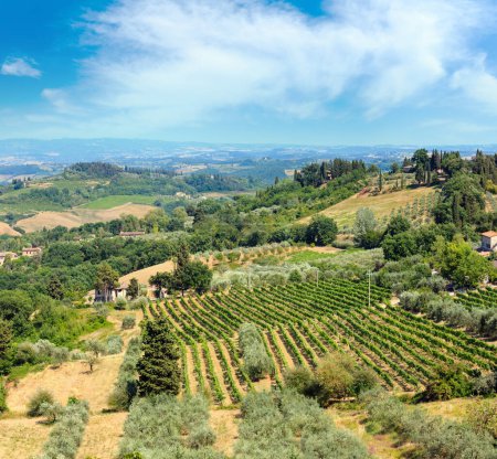 Téléchargez les photos : Beau paysage de campagne d'été des remparts de San Gimignano (Italie
). - en image libre de droit