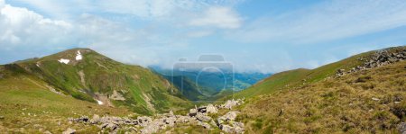 Photo for Summer mountain landscape and sky with clouds (Ukraine, Carpathian Mountains). - Royalty Free Image