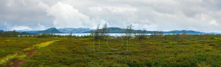 Photo for Tornetrask lake summer cloudy view ( Lapland, Norrbotten County in Sweden) - Royalty Free Image