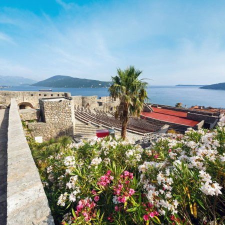 Photo for Forte Mare castle summer view and Bay of Kotor (Herceg Novi, Montenegro) - Royalty Free Image