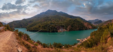 Photo for View from one of most beautiful roads in Albania along the Shkopet Lake precipitous oast. Lake Ulza Nature Park, Diber County, Balkan mountains, Albania, Europe. - Royalty Free Image