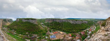 Photo for Spring cloudy view of Bakhchisaraj town (Chufut Kale, Crimea, Ukraine). - Royalty Free Image