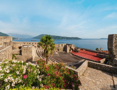 Photo for Forte Mare castle summer view and Bay of Kotor (Herceg Novi, Montenegro) - Royalty Free Image