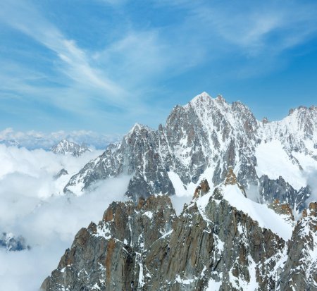 Photo for Mont Blanc mountain massif summer landscape (view from Aiguille du Midi Mount,  France ) - Royalty Free Image