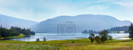 Photo for Fjord summer cloudy view, Norway. Panorama. - Royalty Free Image