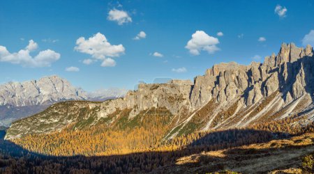 Photo for Italian Dolomites mountain peaceful sunny evening view from Giau Pass. Picturesque climate, environment and travel concept scene. - Royalty Free Image