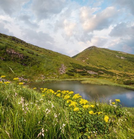 Foto de Verano Nesamovyte lago paisaje, cordillera Chornohora, Cárpatos montañas, Ucrania - Imagen libre de derechos