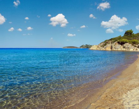 Photo for Summer sea view from Trani Ammouda beach (Ormos Panagias, Halkidiki, Greece). - Royalty Free Image