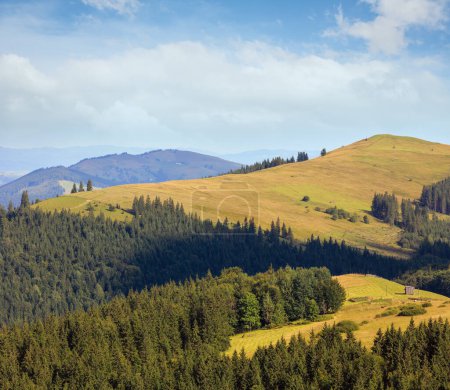 Photo for Summer mountain country landscape (Carpathian, Ukraine, Verkhovyna district, Ivano-Frankivsk region). - Royalty Free Image