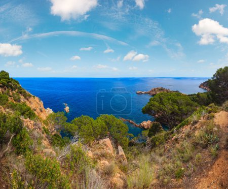 Téléchargez les photos : Été Méditerranée mer rocheuse vue sur la côte (Costa Brava, Catalogne, Espagne). - en image libre de droit
