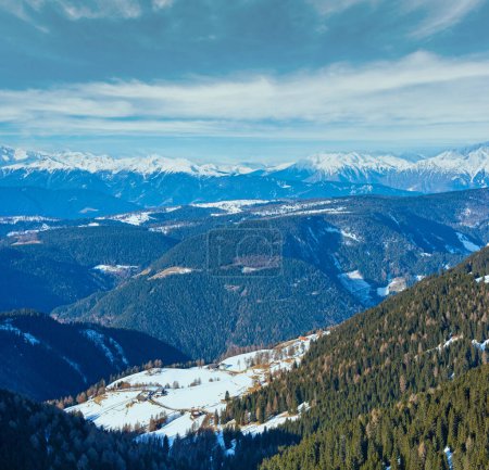 Téléchargez les photos : Matin paysage de montagne d'hiver (Rittner ou Ritten Horn, Italie
) - en image libre de droit