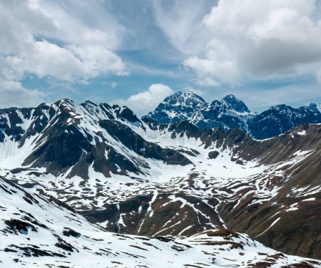 Photo for Summer mountain view from Stelvio pass with snow on slope (Italy) - Royalty Free Image