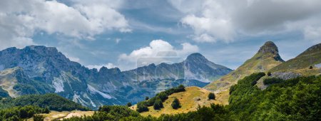 Photo for Picturesque summer mountain landscape of Durmitor National Park, Montenegro, Europe, Balkans Dinaric Alps, UNESCO World Heritage. Durmitor panoramic road, Sedlo pass. - Royalty Free Image