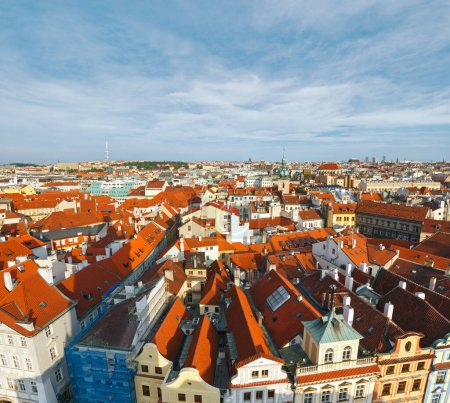 Téléchargez les photos : Stare Mesto (Vieille Ville) vue du soir de haut, Prague, République Tchèque - en image libre de droit