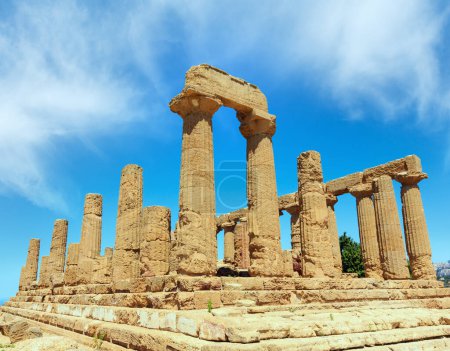 Photo for Temple of Juno in famous ancient Greece Valley of Temples, Agrigento, Sicily, Italy. UNESCO World Heritage Site. - Royalty Free Image