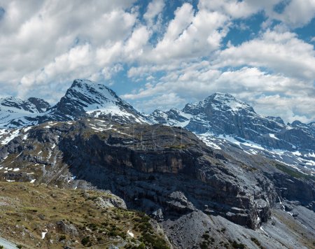 Photo for Summer mountain view from Stelvio pass with snow on slope (Italy) - Royalty Free Image